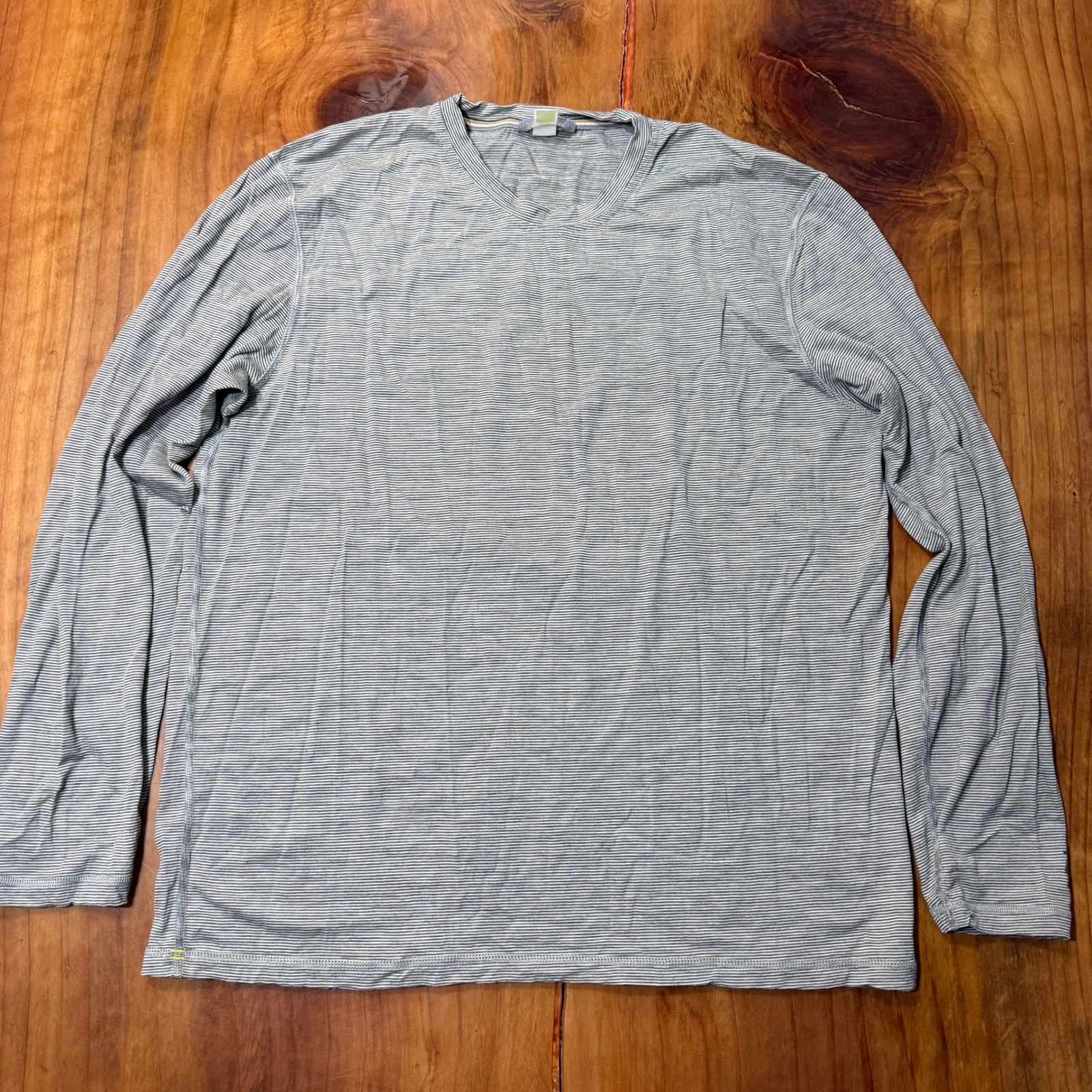 Smartwool T-Shirt Men's Xl Striped Knit Merino Crew Neck Long Sleeve Cc27